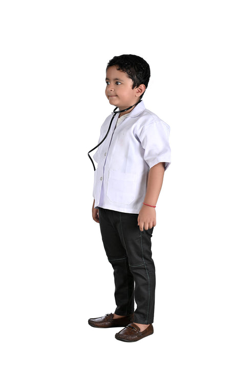 BookMyCostume Doctor Physician White Coat with Stethoscope Medical Professional Community Helper Kids Fancy Dress Costume